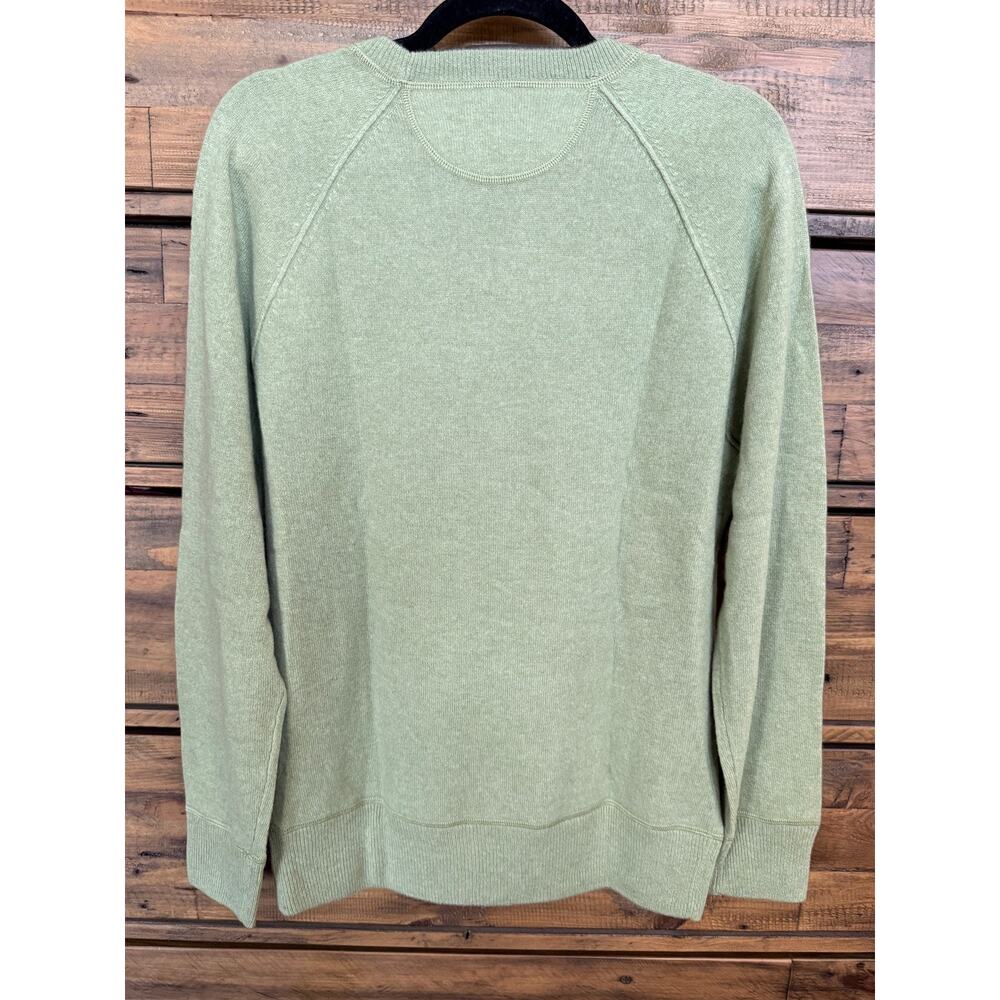 AE77 Women's Medium Green Elevated Basic 100% Cashmere Crewneck  Soft New Tag - Picture 2 of 8
